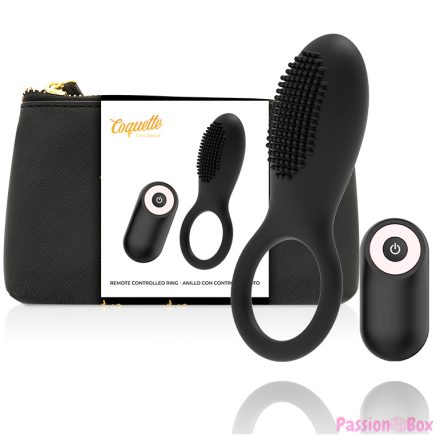 COQUETTE CHIC DESIRE - COCK RING REMOTE CONTROL RECHARGEABLE BLACK/ GOLD