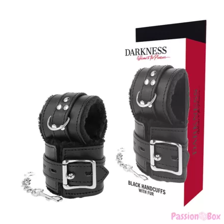 DARKNESS - BLACK LINED BDSM HANDCUFFS