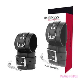 DARKNESS - BLACK LEATHER HANDCUFFS