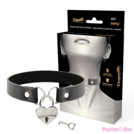   COQUETTE CHIC DESIRE - VEGAN LEATHER NECKLACE WITH HEART ACCESSORY WITH KEY