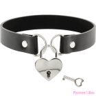 COQUETTE CHIC DESIRE - VEGAN LEATHER NECKLACE WITH HEART ACCESSORY WITH KEY