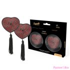 COQUETTE CHIC DESIRE - NIPPLE COVERS HEART BLACK / RED