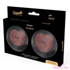 COQUETTE CHIC DESIRE - NIPPLE COVERS HEART BLACK / RED