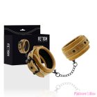FETISH SUBMISSIVE ORIGEN - VEGAN LEATHER HANDCUFFS WITH NEOPRENE LINING