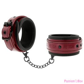   FETISH SUBMISSIVE DARK ROOM - VEGAN LEATHER HANDCUFFS WITH NEOPRENE LINING