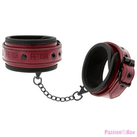 FETISH SUBMISSIVE DARK ROOM - VEGAN LEATHER ANKLE HANDCUFFS WITH NEOPRENE LINING