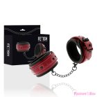 FETISH SUBMISSIVE DARK ROOM - VEGAN LEATHER ANKLE HANDCUFFS WITH NEOPRENE LINING