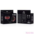 FETISH SUBMISSIVE DARK ROOM - VEGAN LEATHER ANKLE HANDCUFFS WITH NEOPRENE LINING