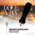 DOLCE VITA - RECHARGEABLE VIBRATOR FIVE BLACK 7 SPEEDS