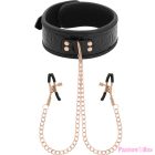BEGME - BLACK EDITION COLLAR WITH NIPPLE CLAMPS WITH NEOPRENE LINING