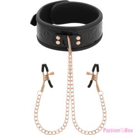   BEGME - BLACK EDITION COLLAR WITH NIPPLE CLAMPS WITH NEOPRENE LINING