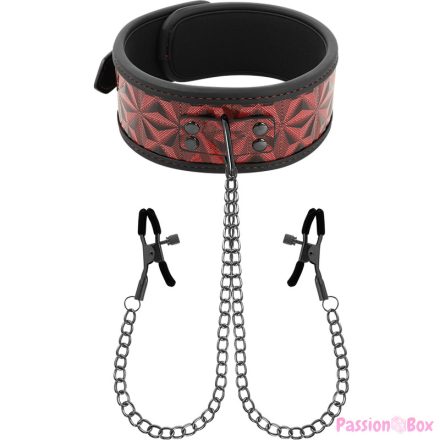 BEGME - RED EDITION COLLAR WITH NIPPLE CLAMPS WITH NEOPRENE LINING