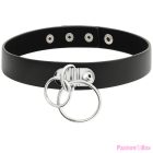 COQUETTE CHIC DESIRE - DOUBLE RING VEGAN LEATHER CHOKER