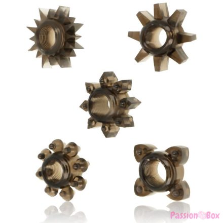 OHMAMA - SET OF 5 SILICONE TESTICLE AND PENIS RINGS