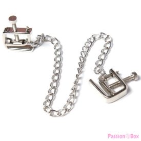 OHMAMA FETISH - METAL SCREW CLAMPS WITH CHAIN
