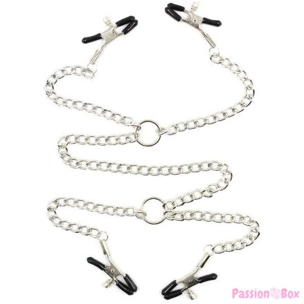 OHMAMA FETISH - 4 NIPPLE Clamps WITH CHAINS