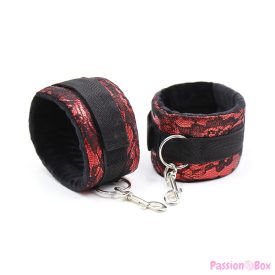 OHMAMA FETISH - VELVET HANDCUFFS WITH NYLON TAPE