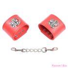 OHMAMA FETISH - RED HANDCUFFS WITH SNAP CLOSURE
