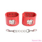 OHMAMA FETISH - RED HANDCUFFS WITH SNAP CLOSURE