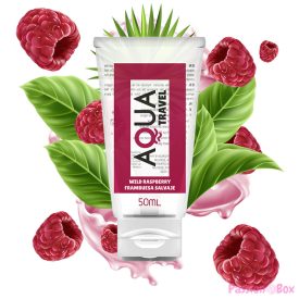   AQUA TRAVEL - WILD RASPBERRY FLAVOUR WATERBASED LUBRICANT - 50 ML