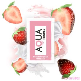   AQUA TRAVEL - STRAWBERRY CREAM FLAVOUR WATERBASED LUBRICANT 6 ML
