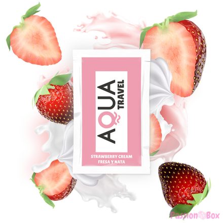 AQUA TRAVEL - STRAWBERRY CREAM FLAVOUR WATERBASED LUBRICANT 6 ML