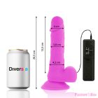 DIVERSIA - FLEXIBLE VIBRATING DILDO PURPLE 20.5 CM -O- 4.2 CM