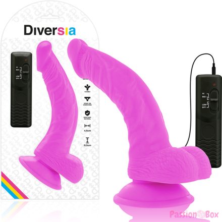 DIVERSIA - FLEXIBLE VIBRATING DILDO PURPLE 21.5 CM -O- 4.5 CM