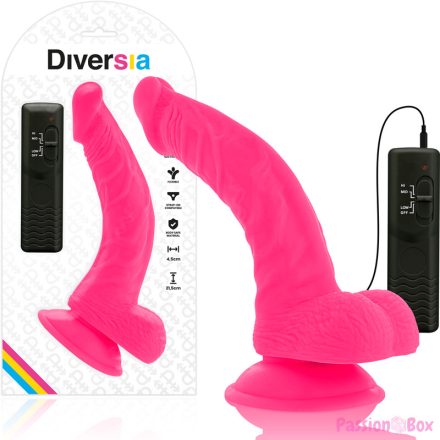 DIVERSIA - FLEXIBLE VIBRATING DILDO PINK 21.5 CM -O- 4.5 CM