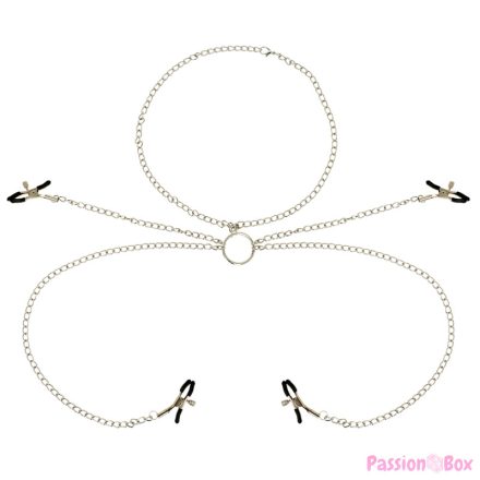 OHMAMA FETISH 4 NIPPLE CLAMPS WITH CHAIN NECKLACE
