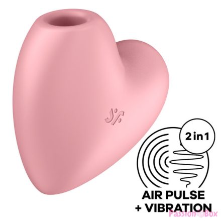 SATISFYER - CUTIE HEART AIR PULSE STIMULATOR & VIBRATOR PINK