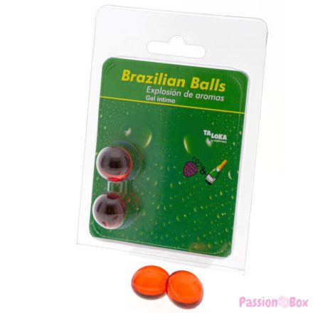 TALOKA - 2 BRAZILIAN BALLS STRAWBERRIES & CHAMPAGNE INTIMATE GEL
