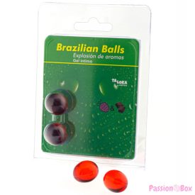  TALOKA - 2 BRAZILIAN BALLS STRAWBERRY & CHOCOLATE INTIMATE GEL