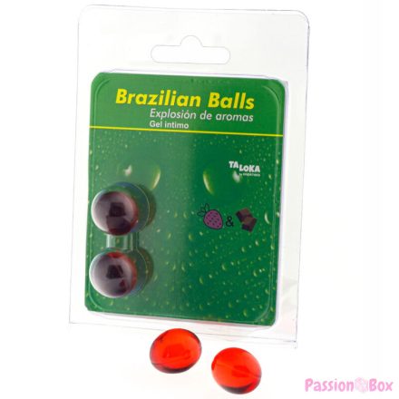 TALOKA - 2 BRAZILIAN BALLS STRAWBERRY & CHOCOLATE INTIMATE GEL