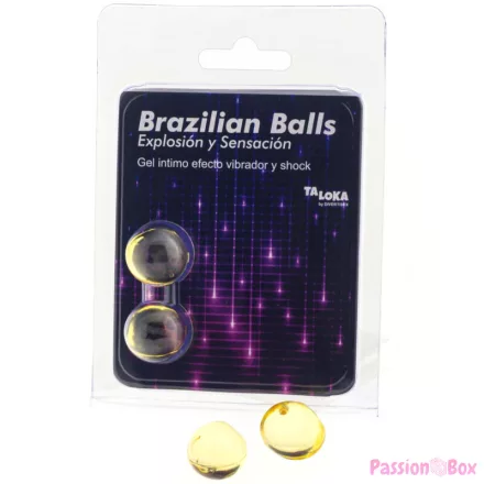 TALOKA - 2 BRAZILIAN BALLS VIBRATING & SHOCK EFFECT EXCITING GEL