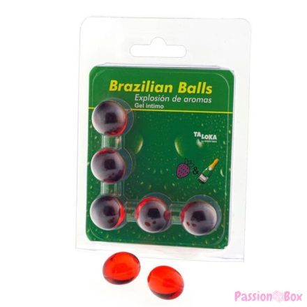 TALOKA - 5 BRAZILIAN BALLS STRAWBERRIES & CHAMPAGNE INTIMATE GEL