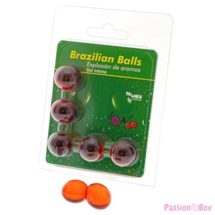 TALOKA - 5 BRAZILIAN BALLS STRAWBERRY & CHERRY INTIMATE GEL
