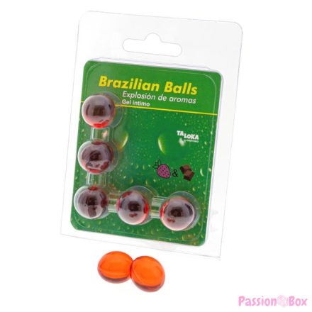 TALOKA - 5 BRAZILIAN BALLS STRAWBERRY & CHOCOLATE INTIMATE GEL