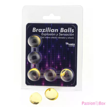 TALOKA - 5 BRAZILIAN BALLS VIBRATING & SHOCK EFFECT EXCITING GEL