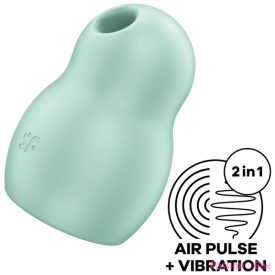   SATISFYER - PRO TO GO 1 DOUBLE AIR PULSE STIMULATOR & VIBRATOR GREEN