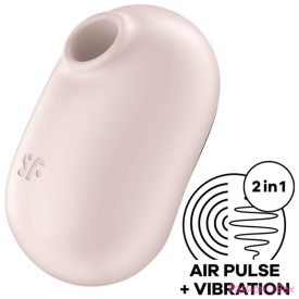   SATISFYER - PRO TO GO 2 DOUBLE AIR PULSE STIMULATOR & VIBRATOR BEIGE