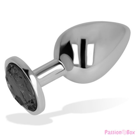 OHMAMA - ANAL PLUG WITH BLACK CRYSTAL 8 CM