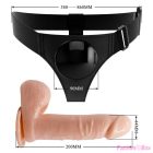 PRETTY LOVE - HARNESS BRIEFS UNIVERSAL HARNESS WITH DILDO TOM 20 CM NATURAL