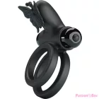 PRETTY LOVE - DOUBLE VIBRATING RING WITH BLACK STIMULATOR