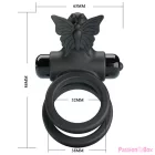 PRETTY LOVE - DOUBLE VIBRATING RING WITH BLACK STIMULATOR
