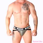 MACHO - MX27GR LEATHER JOCK GRAY BEIGE XL