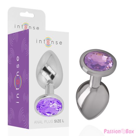 INTENSE - ALUMINUM METAL ANAL PLUG WITH VIOLET CRYSTAL SIZE S