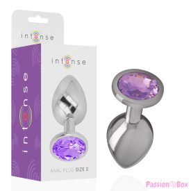   INTENSE - ALUMINUM METAL ANAL PLUG WITH VIOLET CRYSTAL SIZE L