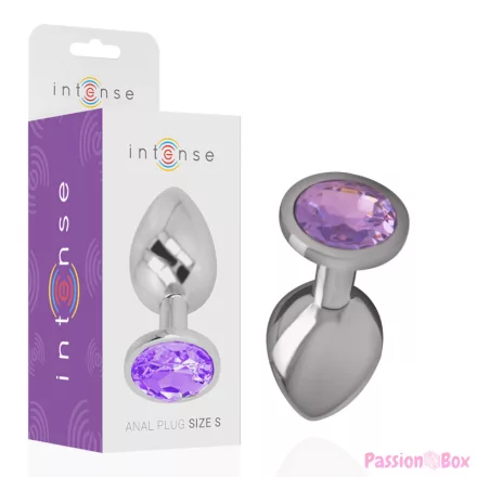 INTENSE - ALUMINUM METAL ANAL PLUG WITH VIOLET CRYSTAL SIZE L