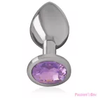 INTENSE - ALUMINUM METAL ANAL PLUG WITH VIOLET CRYSTAL SIZE L